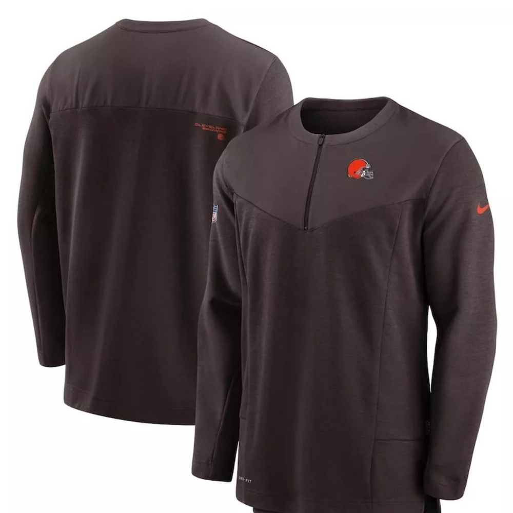 Nike Cleveland Browns Performance Sideline Half Zip Jacket Sweater - XL